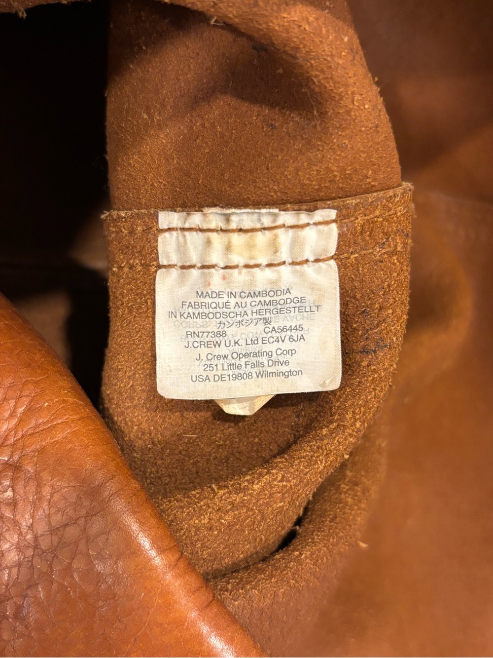 J. Crew Large Cognac Genuine Leather Tote - Picture 6 of 7